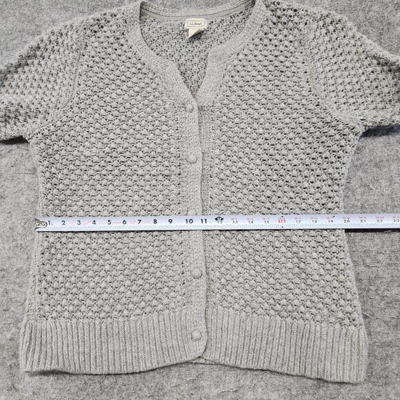 LL Bean Womens XL Wool Nylon Angora Rabbit Hair Knit Cardigan Button Up Sweater - Picture 9 of 12